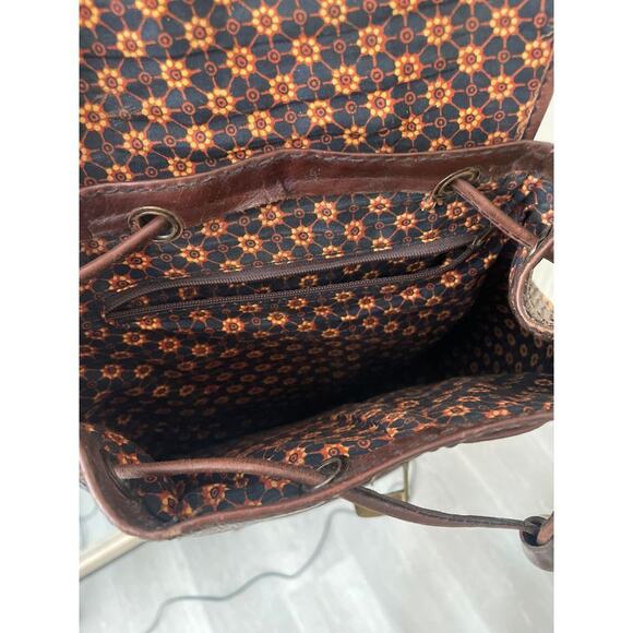 Vintage Plaid Woven Straw Backpack Brown Tan Bohemian Cottagecore Western main image 9